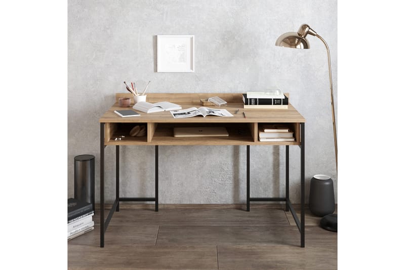 Kirjoituspöytä Kerkejaure 120 cm Säilytyksellä Hyllyt - Musta - Huonekalut - Pöytä & ruokailuryhmä - Työpöytä - Kirjoituspöytä