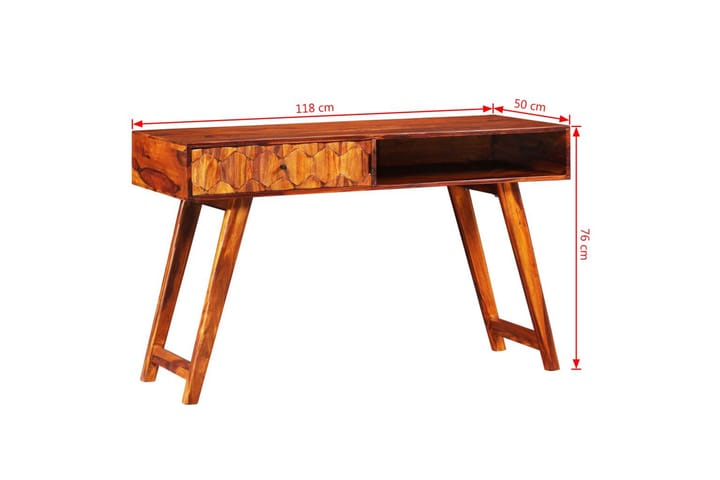 Kirjoituspöytä kiinteä seesampuu 118x50x76 cm - Ruskea - Tietokonepöytä
 - Kirjoituspöytä