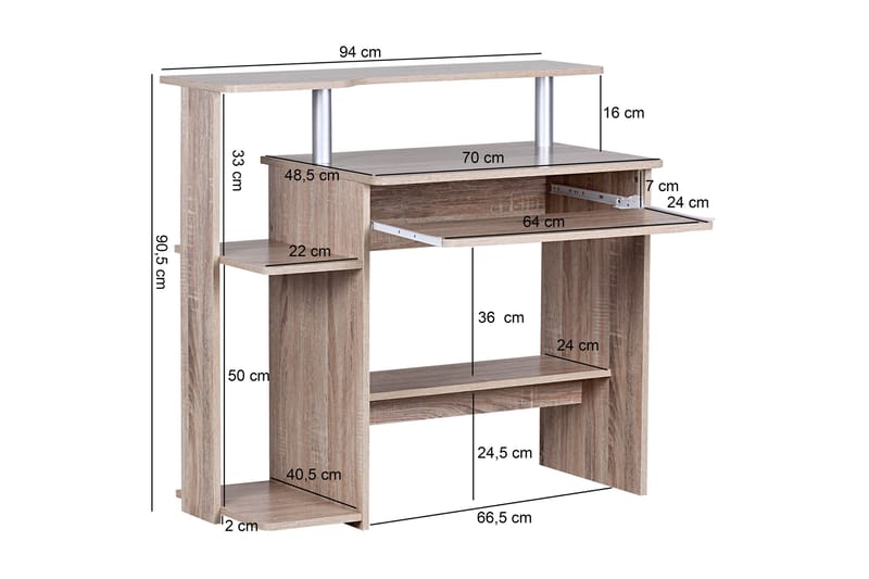 Kirjoituspöytä Kolstrup 94 cm - Puu/Luonnonväri - Tietokonepöytä
 - Kirjoituspöytä