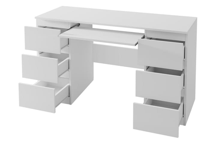 Kirjoituspöytä Kublis 130 cm Säilytyksellä laatikot - Harmaa/Valkoinen - Tietokonepöytä
 - Kirjoituspöytä