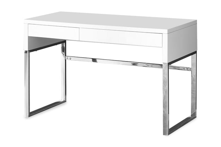 Kirjoituspöytä Lakendra 120 cm Säilytyksellä laatikot - Valkoinen/Kromi - Tietokonepöytä
 - Kirjoituspöytä