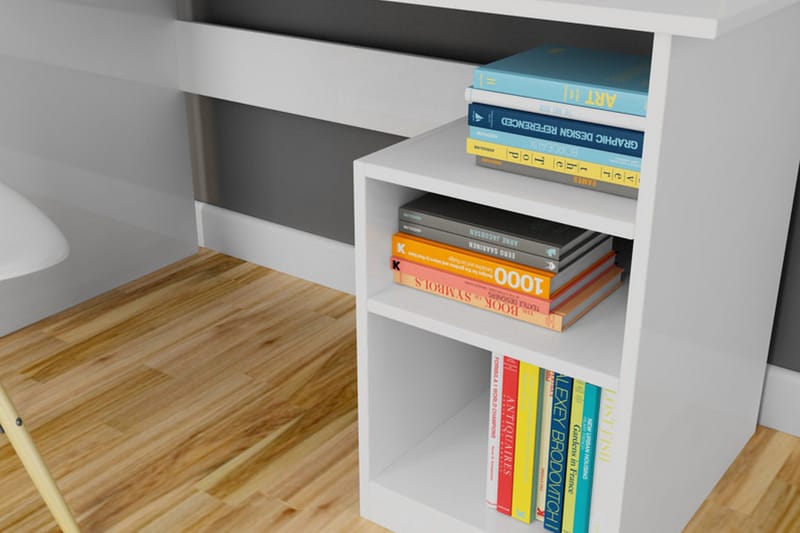 Kirjoituspöytä Lalenius 120 cm Säilytyksellä 2 hyllyä - Valkoinen - Huonekalut - Pöytä & ruokailuryhmä - Työpöytä - Kirjoituspöytä