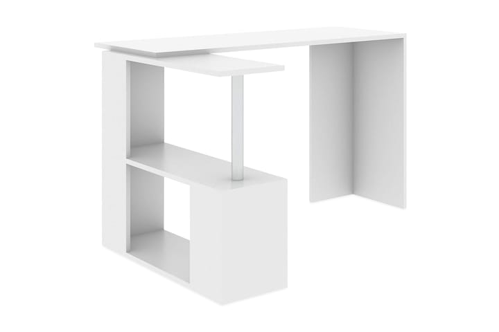 Kirjoituspöytä Lalenius 130 cm Säilytyksellä Hyllyt L-muoto - Valkoinen - Tietokonepöytä
 - Kirjoituspöytä