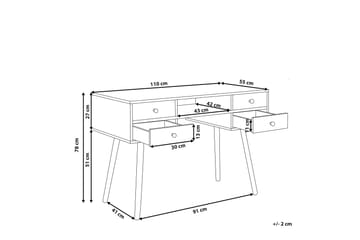 Kirjoituspöytä LEVIN 110 x 55 cm Valkoinen - Valkoinen - Huonekalut - Pöytä & ruokailuryhmä - Työpöytä - Kirjoituspöytä