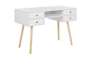 Kirjoituspöytä LEVIN 110 x 55 cm Valkoinen - Valkoinen - Huonekalut - Pöytä & ruokailuryhmä - Työpöytä - Kirjoituspöytä