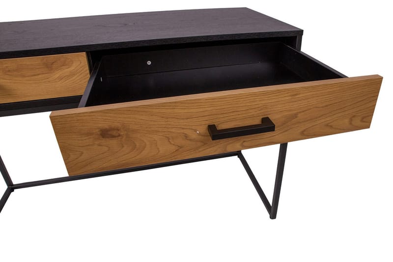 Kirjoituspöytä Limmen 120 cm Säilytyksellä 2 laatikkoa - Tammenväri/Musta - Huonekalut - Pöytä & ruokailuryhmä - Työpöytä - Kirjoituspöytä