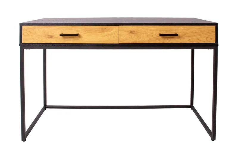 Kirjoituspöytä Limmen 120 cm Säilytyksellä 2 laatikkoa, Tammenväri/Musta