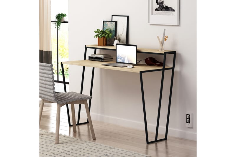 Kirjoituspöytä Lindome 123 cm Säilytyksellä Hylly - Ruskea - Huonekalut - Pöytä & ruokailuryhmä - Työpöytä
 - Kirjoituspöytä