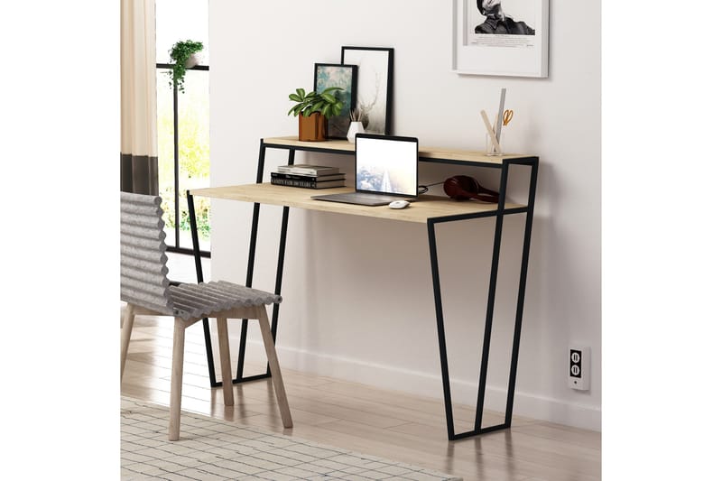 Kirjoituspöytä Lindome 123 cm Säilytyksellä Hylly - Ruskea - Huonekalut - Pöytä & ruokailuryhmä - Työpöytä - Kirjoituspöytä