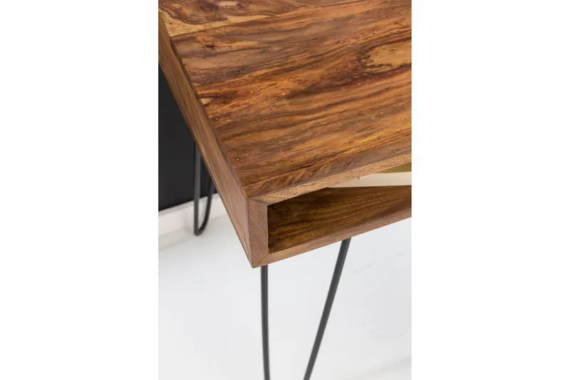 Kirjoituspöytä Lochside 110 cm Säilytyksellä Hylly - Massiivi Puu/Musta - Huonekalut - Pöytä & ruokailuryhmä - Työpöytä - Kirjoituspöytä