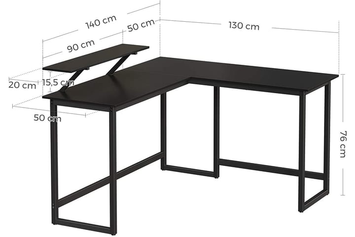 Kirjoituspöytä Lucalla - Musta - Tietokonepöytä
 - Kirjoituspöytä