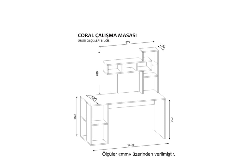 Kirjoituspöytä Lundskog 140 cm Säilytyksellä Hyllyt - Valkoinen/Pähkinänruskea - Huonekalut - Pöytä & ruokailuryhmä - Työpöytä - Kirjoituspöytä