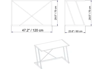 Kirjoituspöytä Maglaby 120 cm - Valkoinen - Huonekalut - Pöytä & ruokailuryhmä - Työpöytä - Kirjoituspöytä