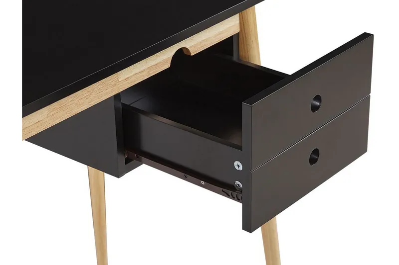Kirjoituspöytä Margraten 106 cm Säilytyksellä 2 laatikkoa - Musta/Vaaleanruskea - Huonekalut - Pöytä & ruokailuryhmä - Työpöytä - Kirjoituspöytä