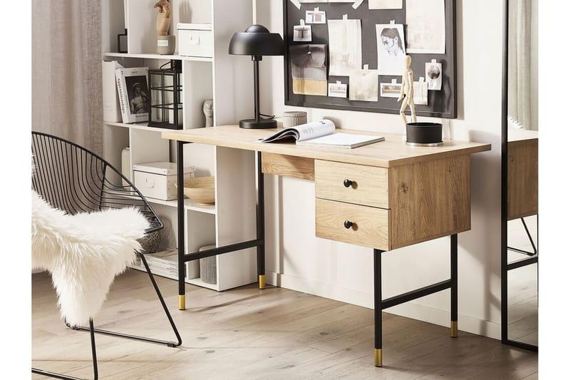 Kirjoituspöytä Maryneal 120 cm Säilytyksellä 2 laatikkoa - Vaalea puu - Huonekalut - Pöytä & ruokailuryhmä - Työpöytä - Kirjoituspöytä