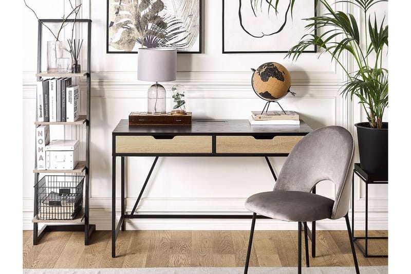 Kirjoituspöytä Matanzas 120 cm Säilytyksellä 2 laatikkoa - Musta/Vaalea puu - Huonekalut - Pöytä & ruokailuryhmä - Työpöytä - Kirjoituspöytä