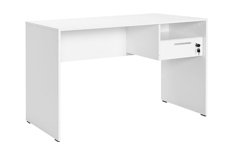 Kirjoituspöytä Mazirbe 120 cm Säilytys Hyllyt + Laatikko - Valkoinen - Huonekalut - Pöytä & ruokailuryhmä - Työpöytä - Kirjoituspöytä