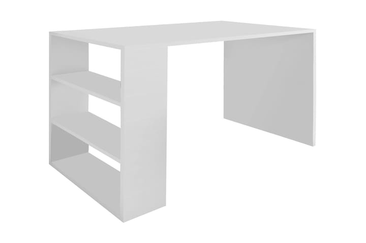 Kirjoituspöytä Mazirbe 90 cm Säilytyksellä 3 hyllyä - Valkoinen - Tietokonepöytä
 - Kirjoituspöytä