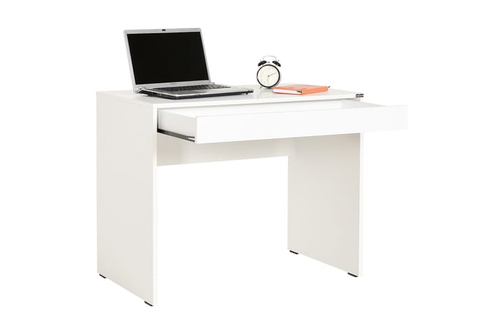 Kirjoituspöytä Mazirbe 90 cm Säilytyksellä Laatikko - Valkoinen - Tietokonepöytä
 - Kirjoituspöytä