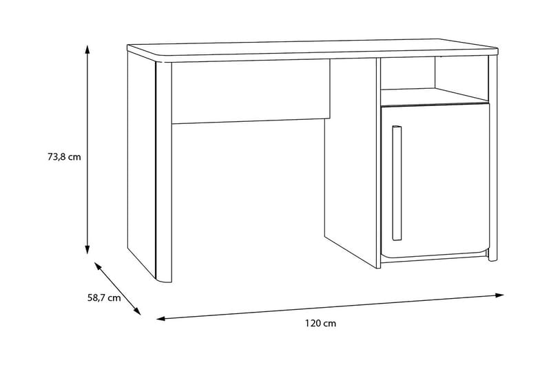 Kirjoituspöytä Meris 120 cm - Harmaa/Ruskea - Tietokonepöytä
 - Kirjoituspöytä