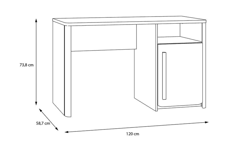 Kirjoituspöytä Meris 120 cm - Harmaa/Ruskea - Huonekalut - Pöytä & ruokailuryhmä - Työpöytä - Kirjoituspöytä