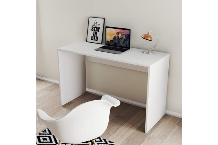 Kirjoituspöytä Mesjö 120x75x120 cm Säilytyksellä - Valkoinen - Tietokonepöytä
 - Kirjoituspöytä