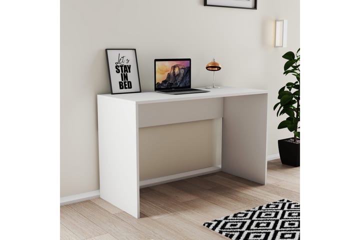 Kirjoituspöytä Mesjö 120x75x120 cm Säilytyksellä - Valkoinen - Tietokonepöytä
 - Kirjoituspöytä