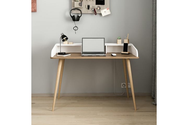 Kirjoituspöytä Mir 120 cm - Ruskea/Valkoinen - Tietokonepöytä
 - Kirjoituspöytä