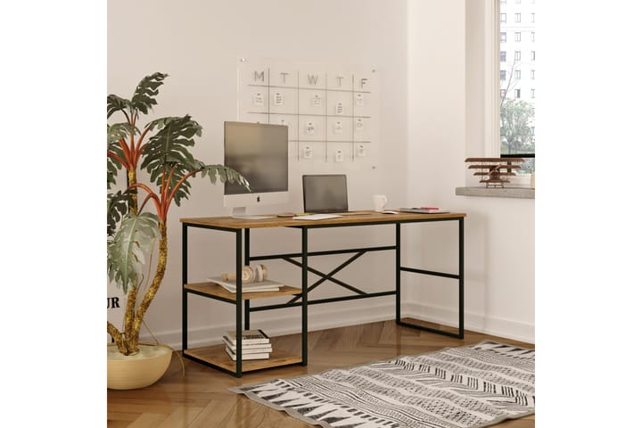 Kirjoituspöytä Mockba 160x75x160 cm Säilytyksellä - Vihreä - Kirjoituspöytä - Tietokonepöytä