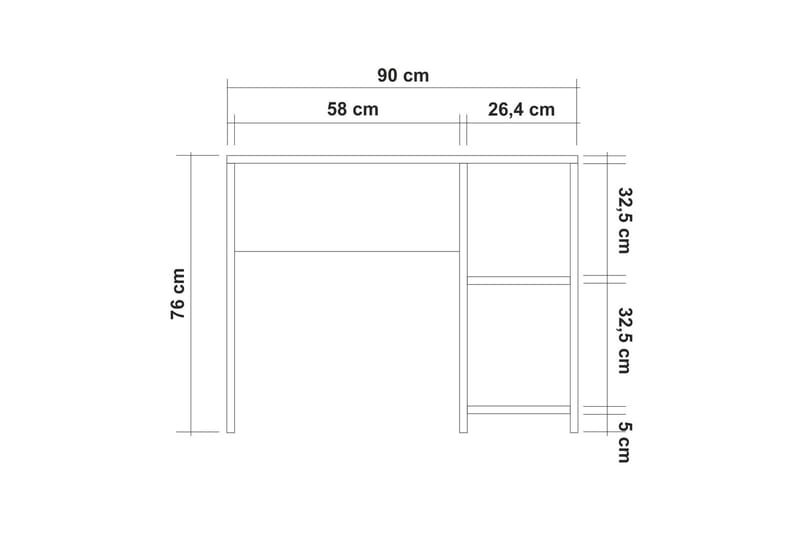 Kirjoituspöytä Mundusar 90 cm Säilytyksellä kaappi - Valkoinen - Tietokonepöytä
 - Kirjoituspöytä