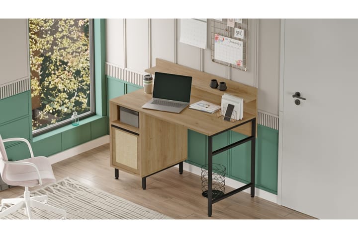 Kirjoituspöytä Munetoki 120 cm - Tammi - Tietokonepöytä
 - Kirjoituspöytä