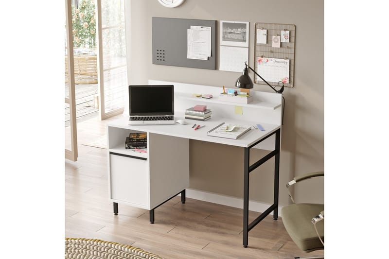 Kirjoituspöytä Munetoki 120 cm - Valkoinen - Huonekalut - Pöytä & ruokailuryhmä - Työpöytä - Kirjoituspöytä