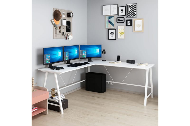 Kirjoituspöytä Nagender 180 cm - Valkoinen - Huonekalut - Pöytä & ruokailuryhmä - Työpöytä - Kirjoituspöytä