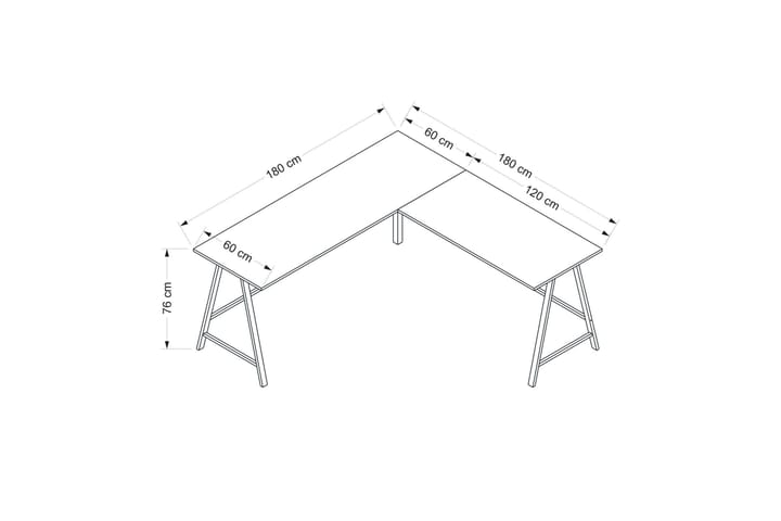 Kirjoituspöytä Nagender 180 cm - Valkoinen - Tietokonepöytä
 - Kirjoituspöytä