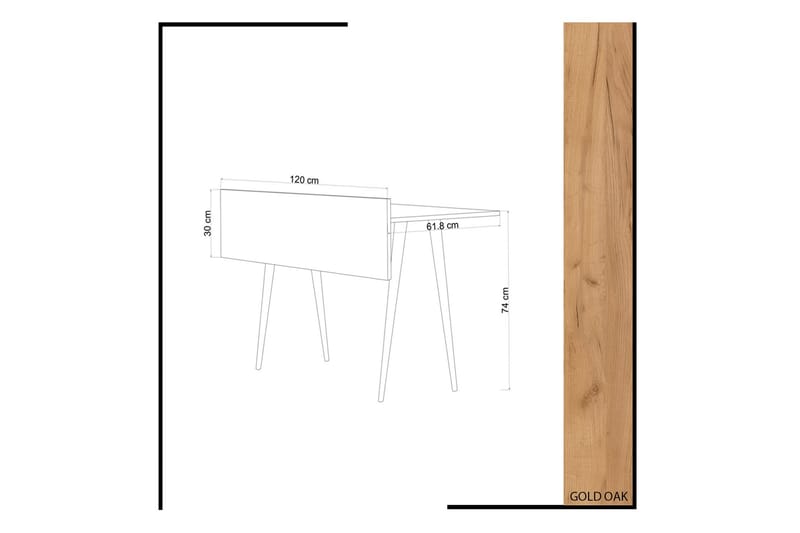 Kirjoituspöytä Naidaj 120 cm - Puu - Huonekalut - Pöytä & ruokailuryhmä - Työpöytä
 - Kirjoituspöytä