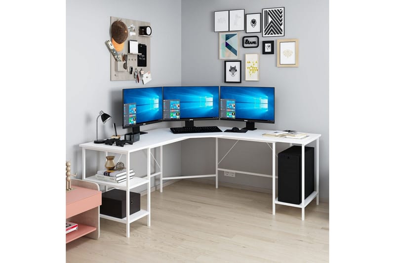 Kirjoituspöytä Naina 180 cm - Valkoinen - Huonekalut - Pöytä & ruokailuryhmä - Työpöytä - Kirjoituspöytä