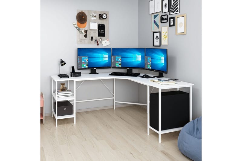 Kirjoituspöytä Naina 180 cm - Valkoinen - Huonekalut - Pöytä & ruokailuryhmä - Työpöytä - Kirjoituspöytä