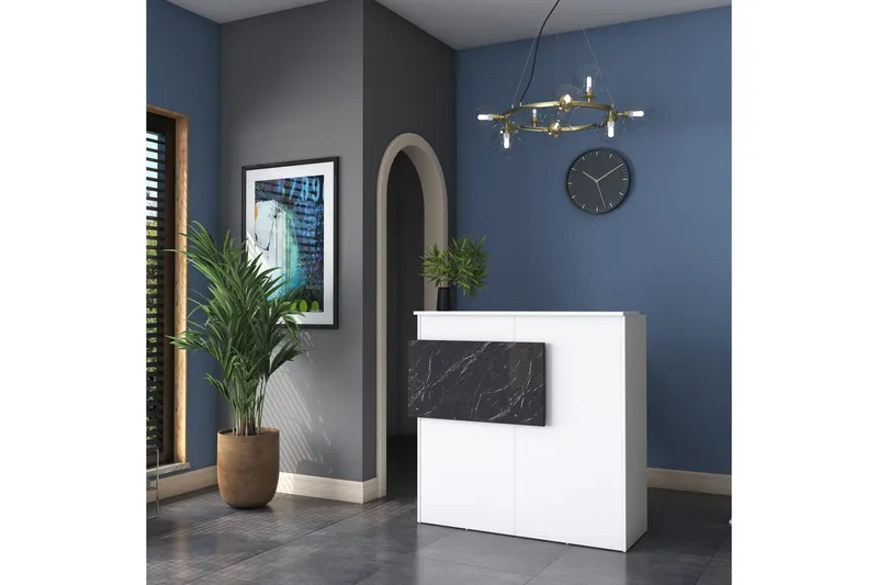 Kirjoituspöytä Naruto 110 cm, Marmori/Valkoinen