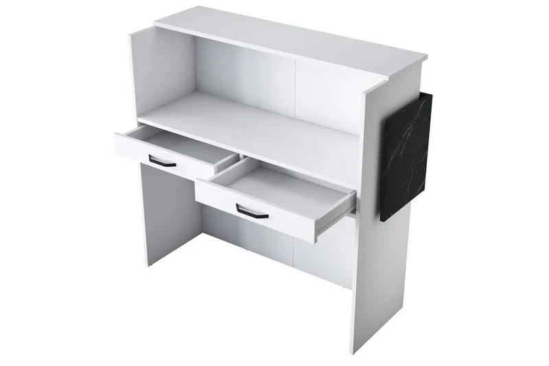 Kirjoituspöytä Naruto 110 cm - Marmori/Valkoinen - Huonekalut - Pöytä & ruokailuryhmä - Työpöytä - Kirjoituspöytä