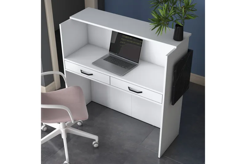 Kirjoituspöytä Naruto 110 cm - Marmori/Valkoinen - Huonekalut - Pöytä & ruokailuryhmä - Työpöytä - Kirjoituspöytä