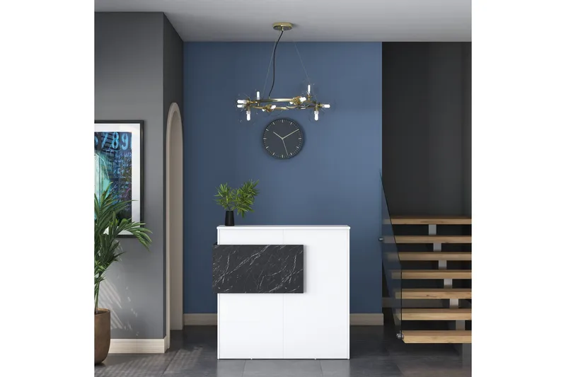 Kirjoituspöytä Naruto 110 cm - Marmori/Valkoinen - Huonekalut - Pöytä & ruokailuryhmä - Työpöytä - Kirjoituspöytä