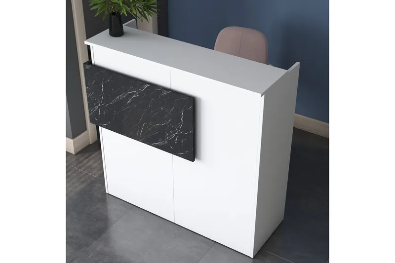 Kirjoituspöytä Naruto 110 cm - Marmori/Valkoinen - Huonekalut - Pöytä & ruokailuryhmä - Työpöytä - Kirjoituspöytä