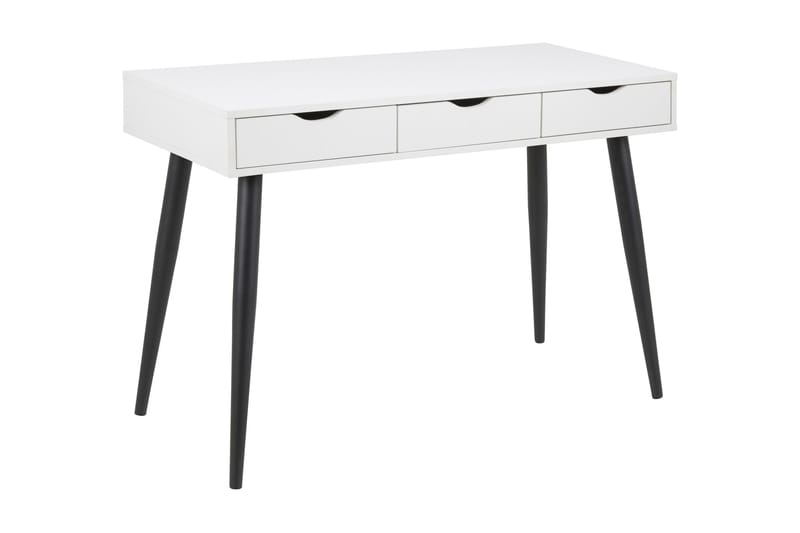 Kirjoituspöytä Neptun 110 cm Säilytyksellä 3 laatikkoa - Valkoinen/Musta - Huonekalut - Pöytä & ruokailuryhmä - Työpöytä - Kirjoituspöytä