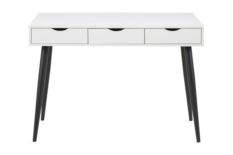 Kirjoituspöytä Neptun 110 cm Säilytyksellä 3 laatikkoa, Valkoinen/Musta