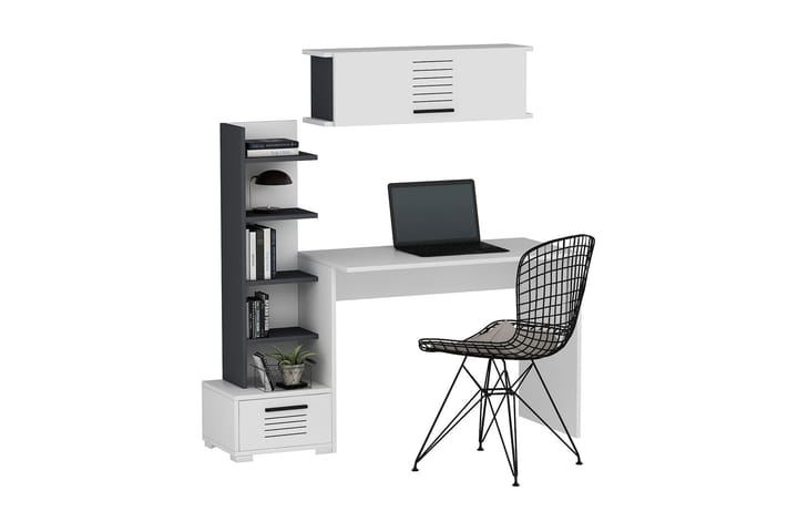 Kirjoituspöytä Oliviat 120x72x120 cm Säilytyksellä - Antrasiitti/Valkoinen - Tietokonepöytä
 - Kirjoituspöytä