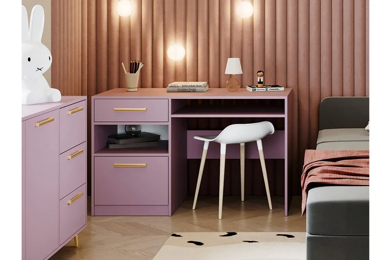 Kirjoituspöytä Ordino 125 cm - Liila - Huonekalut - Pöytä & ruokailuryhmä - Työpöytä - Kirjoituspöytä