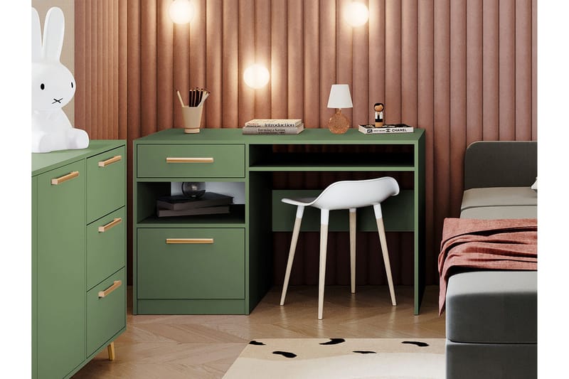 Kirjoituspöytä Ordino 125 cm - Vihreä - Huonekalut - Pöytä & ruokailuryhmä - Työpöytä - Kirjoituspöytä
