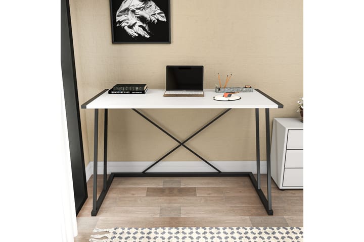 Kirjoituspöytä Oxaca 60x75x114 cm - Musta/Valkoinen - Tietokonepöytä
 - Kirjoituspöytä
