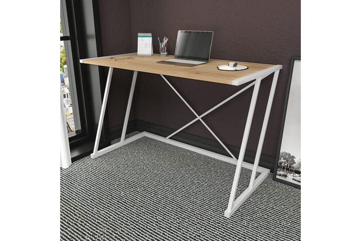 Kirjoituspöytä Oxaca 60x75x114 cm - Valkoinen - Tietokonepöytä
 - Kirjoituspöytä