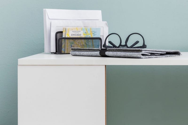 Kirjoituspöytä Requan 120 cm Säilytyksellä Hyllyt - Valkoinen - Huonekalut - Pöytä & ruokailuryhmä - Työpöytä - Kirjoituspöytä